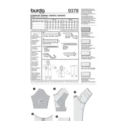 الگو خیاطی کاپشن و شلوار کودک بوردا کیدز کد 9378 سایز 18 ماه  تا 6 سال متد مولر