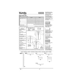 الگو خیاطی مانتو و شومیز زنانه بوردا استایل کد 6908 سایز 34 تا 46 متد مولر