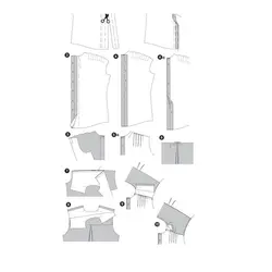 الگو خیاطی تاپ و شومیز مجلسی زنانه بوردا استایل کد 6840 سایز 36 تا 48 متد مولر