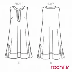 الگوی خیاطی پیراهن زنانه صدف