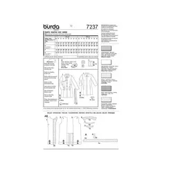 الگوی خیاطی کت و مانتو زنانه بوردا استایل کد 7237 سایز 32 تا 46 متد مولر