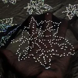 پارچه حریر مشکی جت بلک کار شده