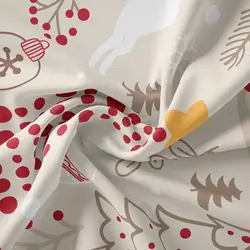    پارچه ملحفه پارچه باما مدل مخمل طرح درخت کریسمس 5011525