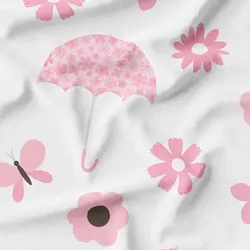  پارچه لباس پارچه باما مدل کرپ بوگاتی طرح گل و چتر کد 6011251