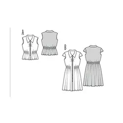 الگو خیاطی تاپ و پیراهن زنانه بوردا استایل کد 7063 سایز 34 تا 46 متد مولر