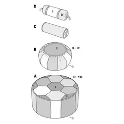 الگو خیاطی کوسن سنتی و پاف بوردا استایل کد 6881