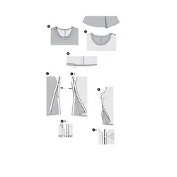 الگو خیاطی بلوز زنانه بوردا استایل کد 6580 سایز 34 تا 44 متد مولر