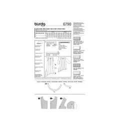 الگو خیاطی تونیک زنانه بوردا استایل کد 6790 سایز 42 تا 54 متد مولر