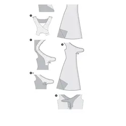 الگو خیاطی پیراهن زنانه بوردا استایل کد 6531 سایز 34 تا 46 متد مولر