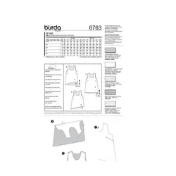 الگو خیاطی تاپ زنانه بوردا استایل کد 6763 سایز 36 تا 46 متد مولر