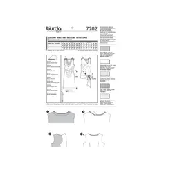 الگو خیاطی پیراهن و تاپ زنانه بوردا استایل کد 7202 سایز 36 تا 48 متد مولر