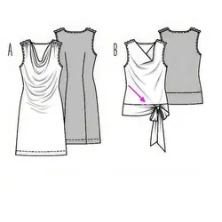 الگو خیاطی پیراهن و تاپ زنانه بوردا استایل کد 7202 سایز 36 تا 48 متد مولر