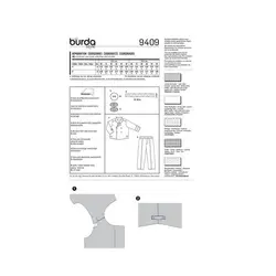 الگو خیاطی کت شلوار کودک بوردا کیدز کد 9409 سایز 6 ماه تا 3 سال متد مولر