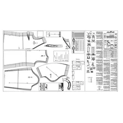 الگو خیاطی تونیک بلوز و تاپ شلوار زنانه الگوهای آسان خیاطی متد مولر کد 9013 چندسایزه