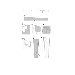 الگو خیاطی شلوار زنانه بوردا استایل کد 6879 سایز 34 تا 44 متد مولر