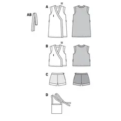 الگو خیاطی ست لباس دخترانه بوردا کیدز کد 9445 سایز 7 تا 14 سال متد مولر