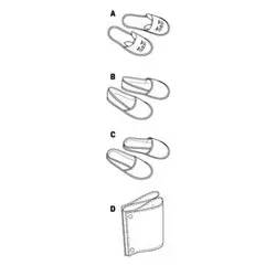 الگو خیاطی دمپایی روفرشی بوردا استایل کد 6754 سایز s-m-l