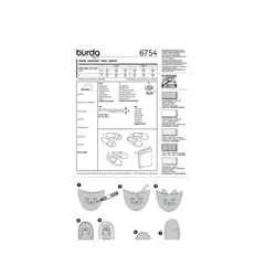 الگو خیاطی دمپایی روفرشی بوردا استایل کد 6754 سایز s-m-l