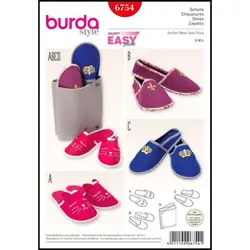 الگو خیاطی دمپایی روفرشی بوردا استایل کد 6754 سایز s-m-l