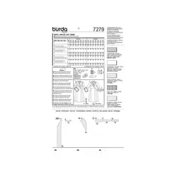الگو خیاطی پالتو و مانتو زنانه بوردا استایل کد 7279 سایز 32 تا 44 متد مولر