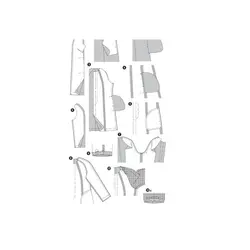 الگو خیاطی کت و پالتو زنانه بوردا استایل کد 7004 سایز 44 تا 56 متد مولر