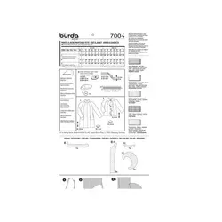 الگو خیاطی کت و پالتو زنانه بوردا استایل کد 7004 سایز 44 تا 56 متد مولر