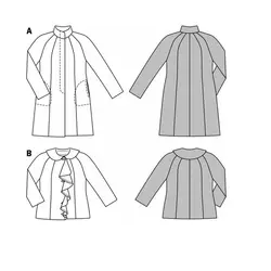 الگو خیاطی کت و پالتو زنانه بوردا استایل کد 7004 سایز 44 تا 56 متد مولر
