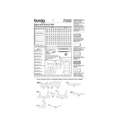 الگو خیاطی تاپ مجلسی زنانه بوردا استایل کد 7000سایز 34 تا 44 متد مولر