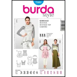 الگو خیاطی تاپ مجلسی زنانه بوردا استایل کد 7000سایز 34 تا 44 متد مولر