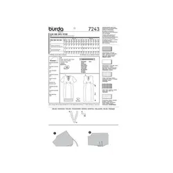 الگو خیاطی پیراهن و سارافون زنانه بوردا استایل کد 7243 سایز 44 تا 56 متد مولر