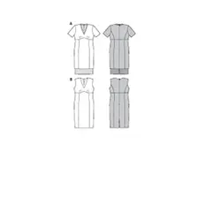 الگو خیاطی پیراهن و سارافون زنانه بوردا استایل کد 7243 سایز 44 تا 56 متد مولر