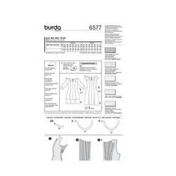 الگو خیاطی پیراهن زنانه بوردا استایل کد 6577 سایز 34 تا 46 متد مولر