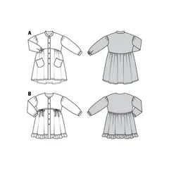 الگو خیاطی پیراهن  دخترانه بوردا کیدز کد 9309 سایز 2 تا 7 سال متد مولر