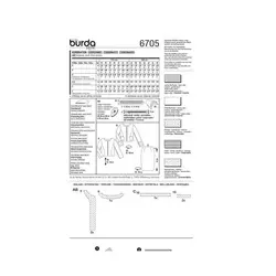 الگو خیاطی کت دامن زنانه بوردا استایل کد 6705 سایز 34 تا 46 متد مولر