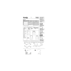 الگو خیاطی تاپ زنانه بوردا استایل کد 7051 سایز 32 تا 44 متد مولر