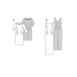 الگو خیاطی پیراهن مجلسی زنانه بوردا استایل کد 6585 سایز 34 تا 44 متد مولر