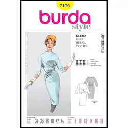 الگو خیاطی پیراهن زنانه بوردا استایل کد 7176 سایز 34 تا 44 متد مولر