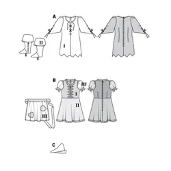 الگو خیاطی لباس نمایش رابین هود بوردا کیدز کد 2392 سایز 8 تا 13 سال متد مولر