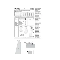 الگو خیاطی پیراهن بارداری زنانه بوردا استایل کد 6956 سایز 34 تا 46 متد مولر