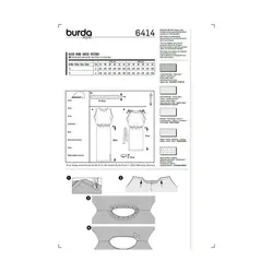 الگو خیاطی پیراهن زنانه بوردا استایل کد 6414 سایز 34 تا 44 متد مولر