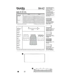 الگو خیاطی دامن  دخترانه بوردا کیدز کد 9442 سایز 2 تا 9 سال متد مولر