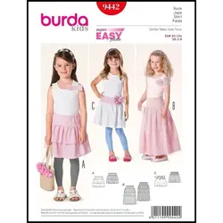 الگو خیاطی دامن  دخترانه بوردا کیدز کد 9442 سایز 2 تا 9 سال متد مولر