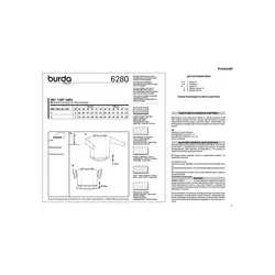  الگوی خیاطی بلوز زنانه بوردا استایل کد 6280 سایز 34 تا 44 متد مولر