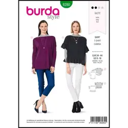  الگوی خیاطی بلوز زنانه بوردا استایل کد 6280 سایز 34 تا 44 متد مولر