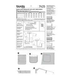 الگو خیاطی کت و مانتو زنانه بوردا استایل کد 7425 سایز 34 تا 48 متد مولر