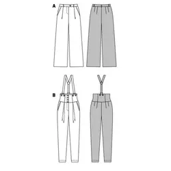 الگو خیاطی شلوار ساسبندی زنانه بوردا استایل کد 6856 سایز 32 تا 42 متد مولر