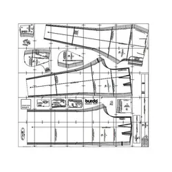 الگو خیاطی شلوار ساسبندی زنانه بوردا استایل کد 6856 سایز 32 تا 42 متد مولر