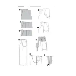 الگو خیاطی شلوار ساسبندی زنانه بوردا استایل کد 6856 سایز 32 تا 42 متد مولر
