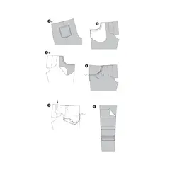 الگو خیاطی شلوار زنانه بوردا استایل کد 6855 سایز 32 تا 42 متد مولر