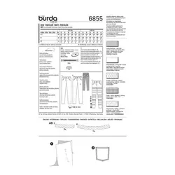 الگو خیاطی شلوار زنانه بوردا استایل کد 6855 سایز 32 تا 42 متد مولر